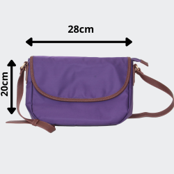 Sac à Bandoulière Violet et Cuir Marron - Ennvy de Live