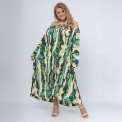 Robe longue grande taille manches longues - Imprimé - Envy de Live