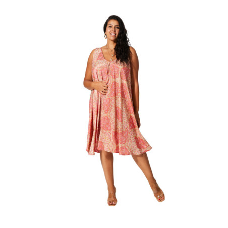 Robe d'été fluide grande taille - Imprimé floral rose | envy de live