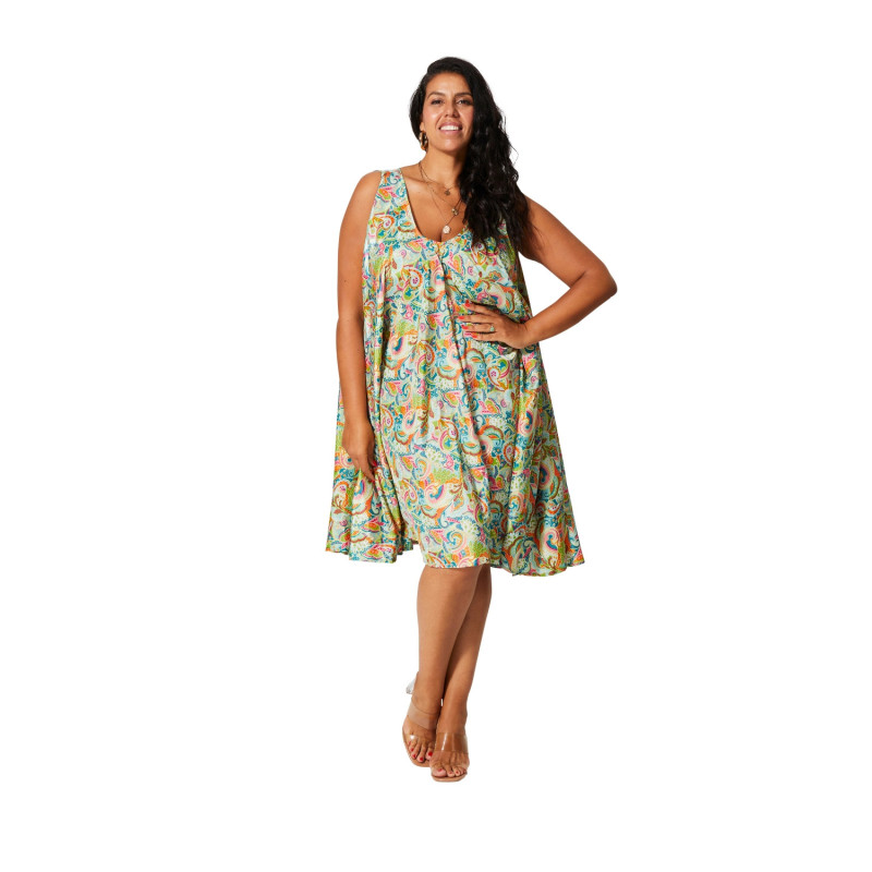 Robe d'été fluide grande taille - Imprimé paisley coloré | ENV DE LIVE