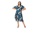 Robe grande taille à imprimé floral bleu - Confort et élégance estival