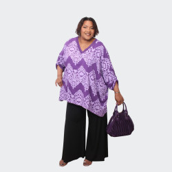 Tunique grande taille géométrique violet - Confort et originalité