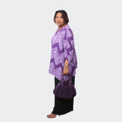 Tunique grande taille géométrique violet - Confort et originalité