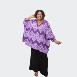 Tunique grande taille géométrique violet - Confort et originalité