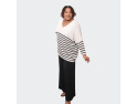 Pull grande taille rayé noir et blanc - Confort et style casual chic