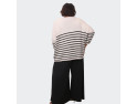 Pull grande taille rayé noir et blanc - Confort et style casual chic