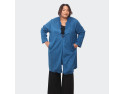 Manteau grande taille en suédine bleu - Élégance et confort assurés