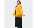 Cardigan grande taille jaune à franges, style décontracté et tendance