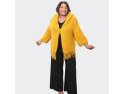 Cardigan grande taille jaune à franges, style décontracté et tendance