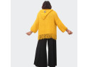 Cardigan grande taille jaune à franges, style décontracté et tendance