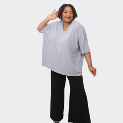 T-shirt gris oversize grande taille - Confort et style décontracté