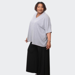 T-shirt gris oversize grande taille - Confort et style décontracté