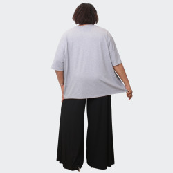 T-shirt gris oversize grande taille - Confort et style décontracté