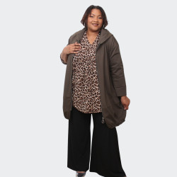 Veste kaki grande taille avec fermeture éclair - Style moderne et auda