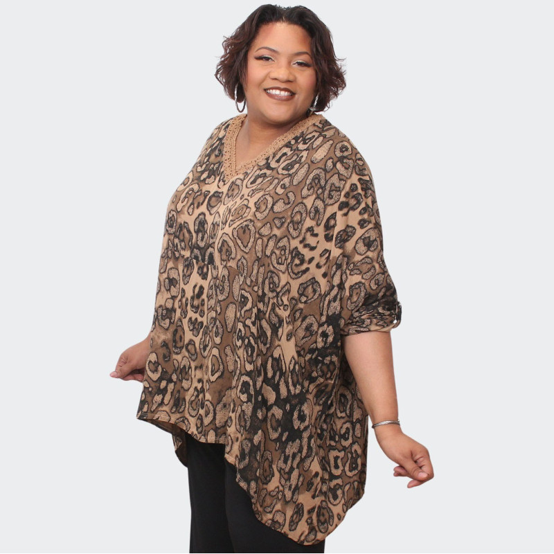 Tunique grande taille imprime leopard Style chic et confortable