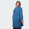 Manteau grande taille en suédine bleu - Élégance et confort assurés