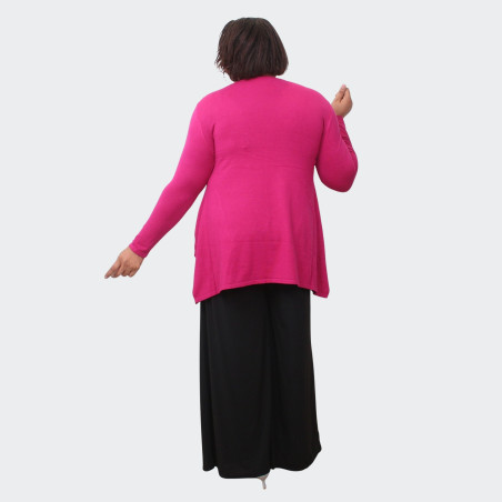 Pull Fuchsia avec Strass pour Grandes Tailles – Élégance et Confort