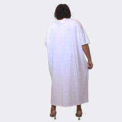 Robe Longue blanche avec Broderie pour Grandes Tailles – Élégance