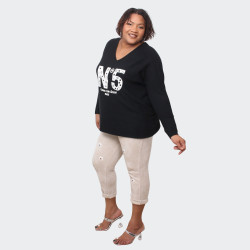 Pull Noir "N°5"  – Mode et Confort pour Grandes Tailles