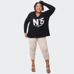 Pull Noir "N°5"  – Mode et Confort pour Grandes Tailles