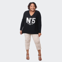 Pull Noir "N°5"  – Mode et Confort pour Grandes Tailles