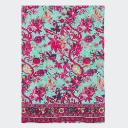 Foulard TURQUOISE - CREME - ROSE