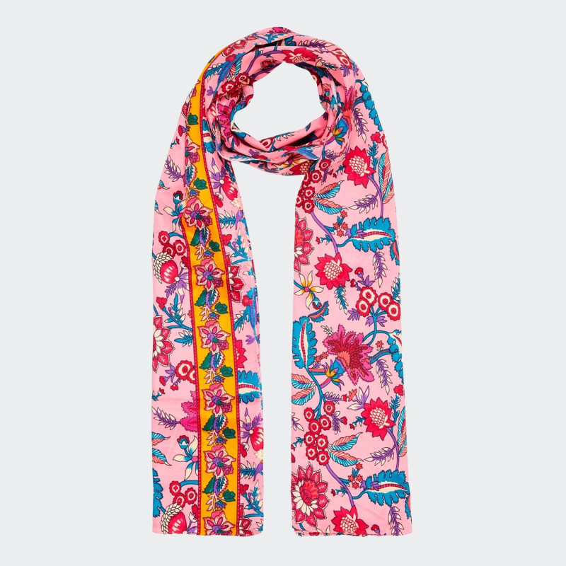 Foulard JAUNE - PETROLE - ROSE - VIOLET