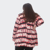 Pull Long Grandes Tailles Rouge et Noir avec Col Châle