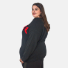 Pull noir grande taille avec nœuds rouges | Envy de Live