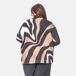 Pull Grande Taille avec Motif Abstrait et Col Montant - Envy de Live