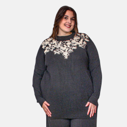 Pull Noir Grandes Tailles avec Dentelle Florale | Envy de Live