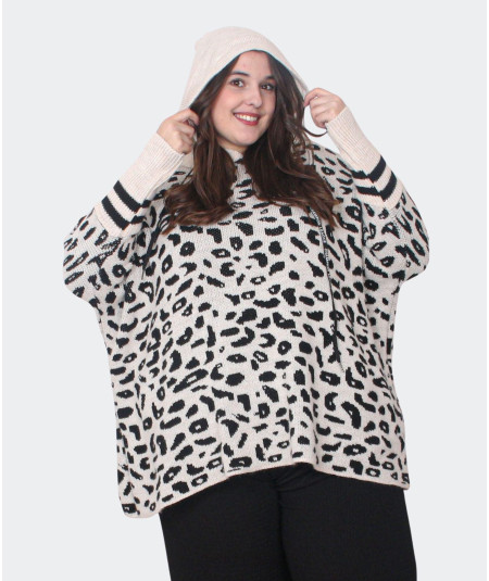 Pull Grande Taille Léopard avec Capuche | Envy de Live