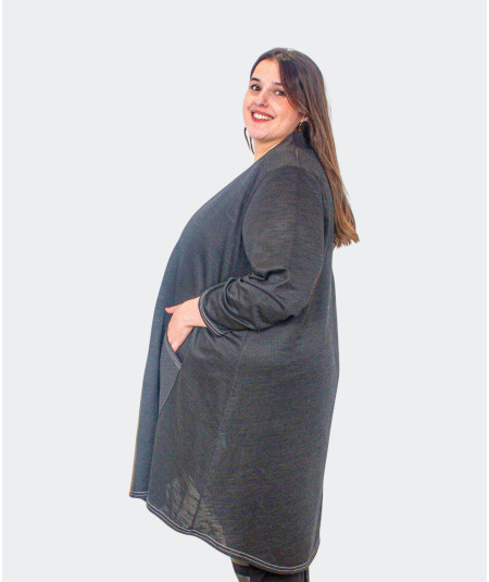 Cardigan Noir Long Grandes Tailles