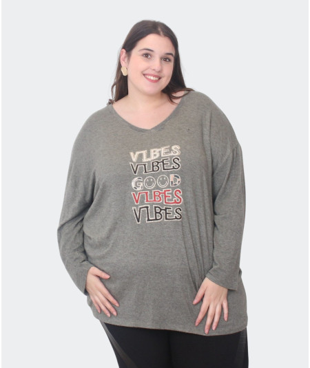 Pull Oversize Femme Grandes Tailles "Good Vibes" - Confort et Style