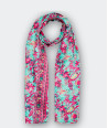 Foulard TURQUOISE - CREME - ROSE