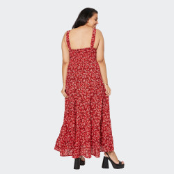 Longue Robe Rouge à Motifs Blancs | Envy de Live