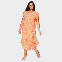 Robe Orange à Motifs Blancs | Envy de Live