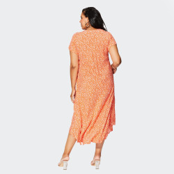 Robe Orange à Motifs Blancs | Envy de Live