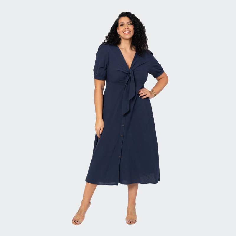 Robe Décolletée Noire Grande Taille - Élégance et Confort